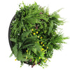 Slimline Artificial Green Wall Disc Art 60cm Country Fern UV Resistant (Black) - Designer Vertical Gardens Artificial vertical garden wall disc