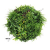 Slimline Artificial Green Wall Disc Art 80cm Country Fern UV Resistant (Black) - Designer Vertical Gardens Artificial vertical garden wall disc