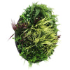 Slimline Artificial Green Wall Disc Art 80cm Grassy Fern UV Resistant (Black) - Designer Vertical Gardens Artificial vertical garden wall disc