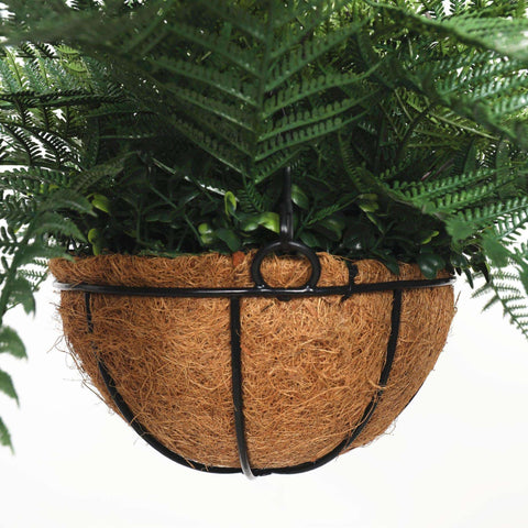 55cm UV Potted Fern Artificial Hanging Basket (Indoor / Outdoor) - Designer Vertical Gardens hanging fern hanging garland