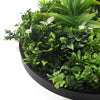 Flowering White Artificial Green Wall Disc UV Resistant 75cm (Black Frame) - Designer Vertical Gardens