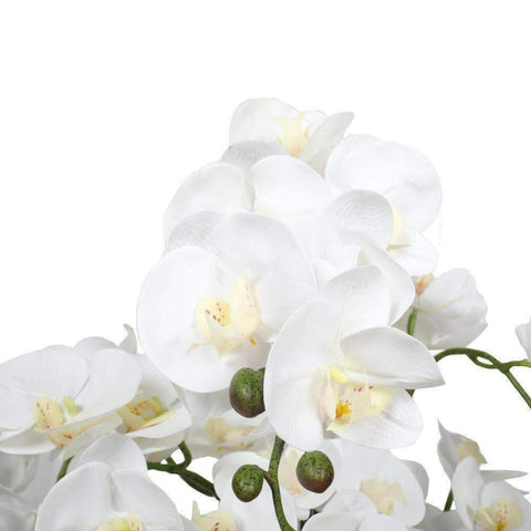 Large Multi-Stem White Potted Faux Orchid 65cm - Designer Vertical Gardens Flowering plants orchid